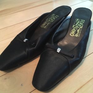 Ferragamo black slide heels